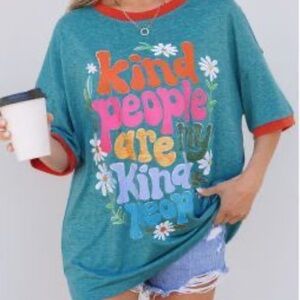 Teal and Red Graphic T-Shirt